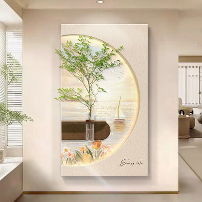 Modern LED Wall Art with Built-in Planter | Space-Saving Wall Decor for Small Living Rooms