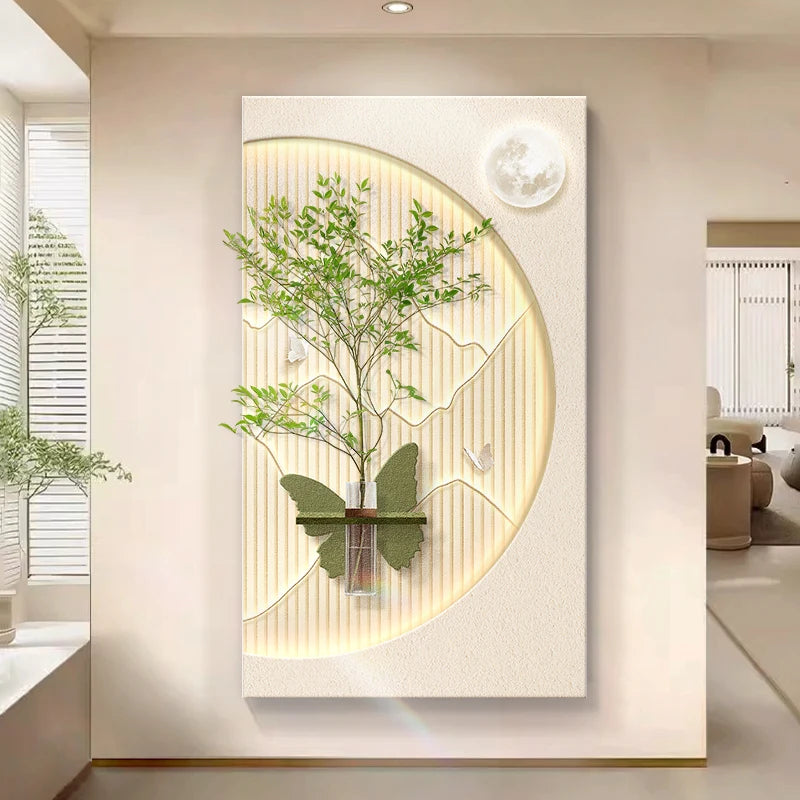 Modern LED Wall Art with Built-in Planter | Space-Saving Wall Decor for Small Living Rooms