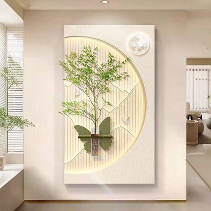 Modern LED Wall Art with Built-in Planter | Space-Saving Wall Decor for Small Living Rooms