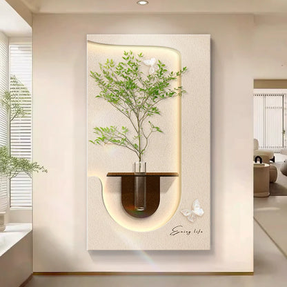 Modern LED Wall Art with Built-in Planter | Space-Saving Wall Decor for Small Living Rooms