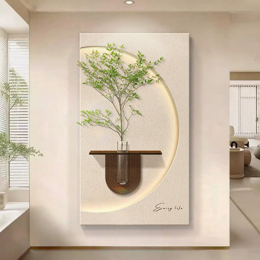 Modern LED Wall Art with Built-in Planter | Space-Saving Wall Decor for Small Living Rooms