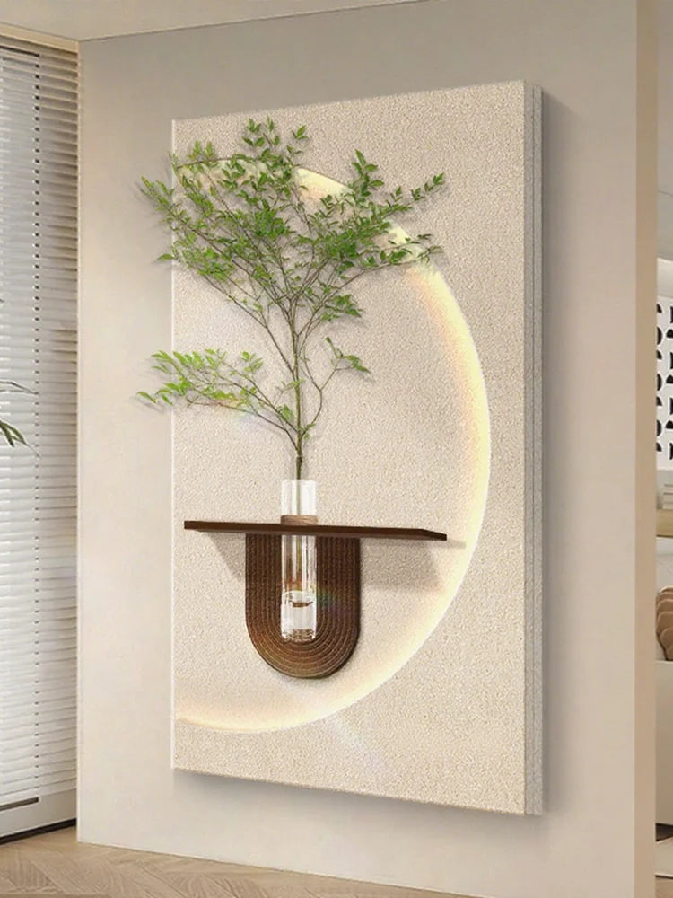 Modern LED Wall Art with Built-in Planter | Space-Saving Wall Decor for Small Living Rooms