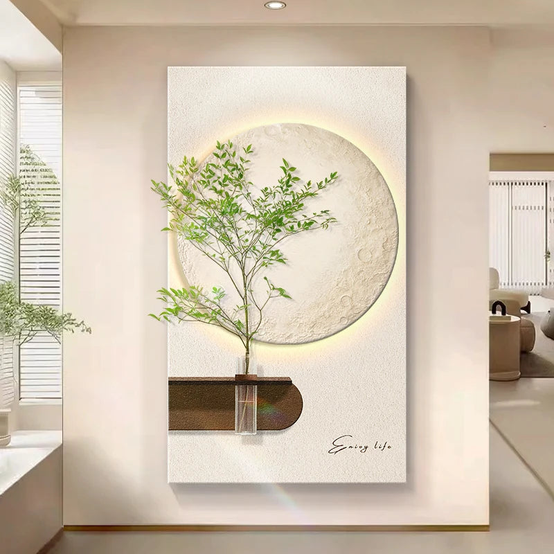 Modern LED Wall Art with Built-in Planter | Space-Saving Wall Decor for Small Living Rooms