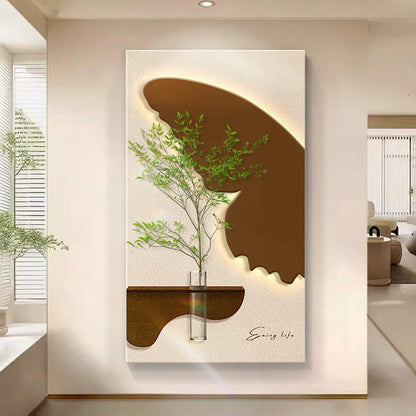 Modern LED Wall Art with Built-in Planter | Space-Saving Wall Decor for Small Living Rooms