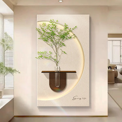 Modern LED Wall Art with Built-in Planter | Space-Saving Wall Decor for Small Living Rooms