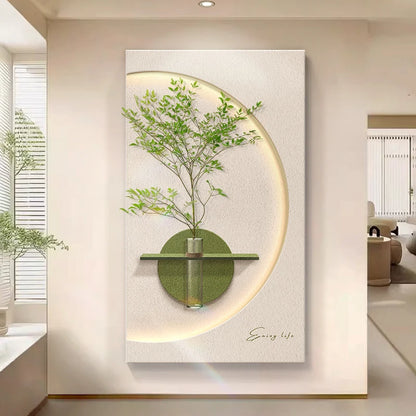 Modern LED Wall Art with Built-in Planter | Space-Saving Wall Decor for Small Living Rooms