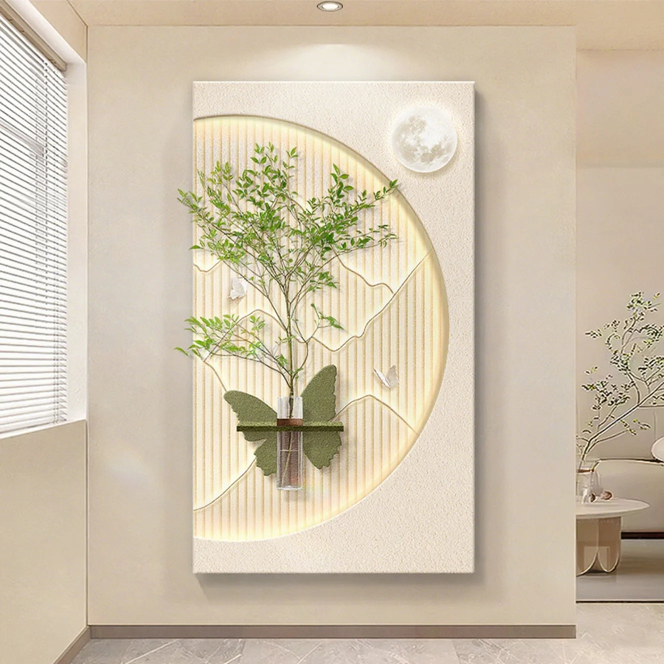Modern LED Wall Art with Built-in Planter | Space-Saving Wall Decor for Small Living Rooms