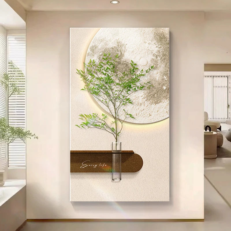Modern LED Wall Art with Built-in Planter | Space-Saving Wall Decor for Small Living Rooms