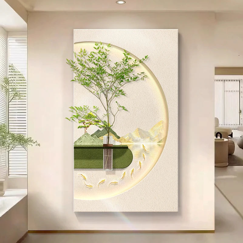 Modern LED Wall Art with Built-in Planter | Space-Saving Wall Decor for Small Living Rooms