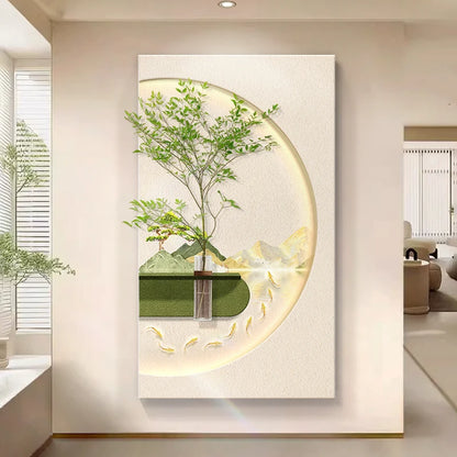 Modern LED Wall Art with Built-in Planter | Space-Saving Wall Decor for Small Living Rooms