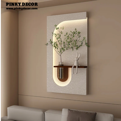 Modern LED Wall Art with Built-in Planter | Space-Saving Wall Decor for Small Living Rooms #1