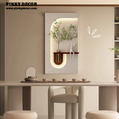Modern LED Wall Art with Built-in Planter | Space-Saving Wall Decor for Small Living Rooms #1